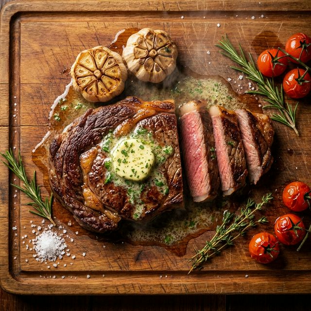 Bife Ancho na Manteiga de Ervas