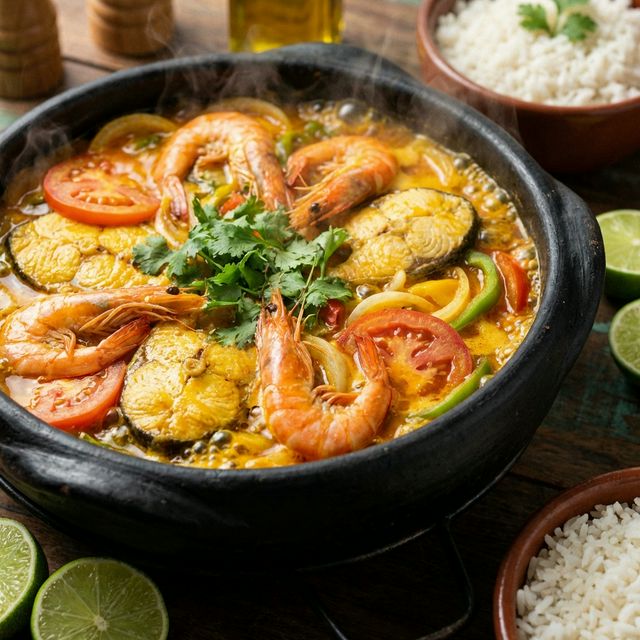 Moqueca de Camarão e Peixe Branco