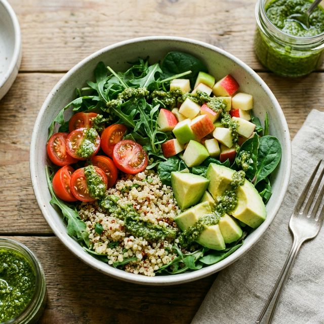 Salada Fresca de Quinoa e Pesto