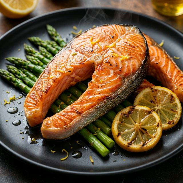 Salmão Grelhado com Aspargos
