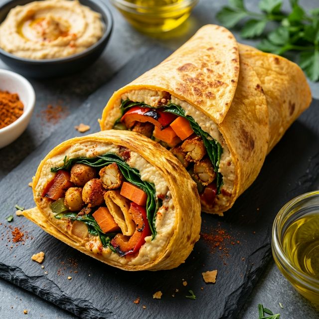 Wrap Vegetariano de Grão de Bico